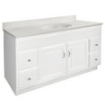 thumbnail image 6 of Design House 553354 Single Bowl Cultured Marble Vanity Top, 61-Inches by 22-Inches, White on White, 6 of 14