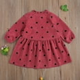 thumbnail image 3 of Robe de Princesse Décontractée pour Enfant, Manches Longues Bord Falbala Col Rond Boutonné Manchette Élastique Jupe Imprimée Cœur, 3 of 7