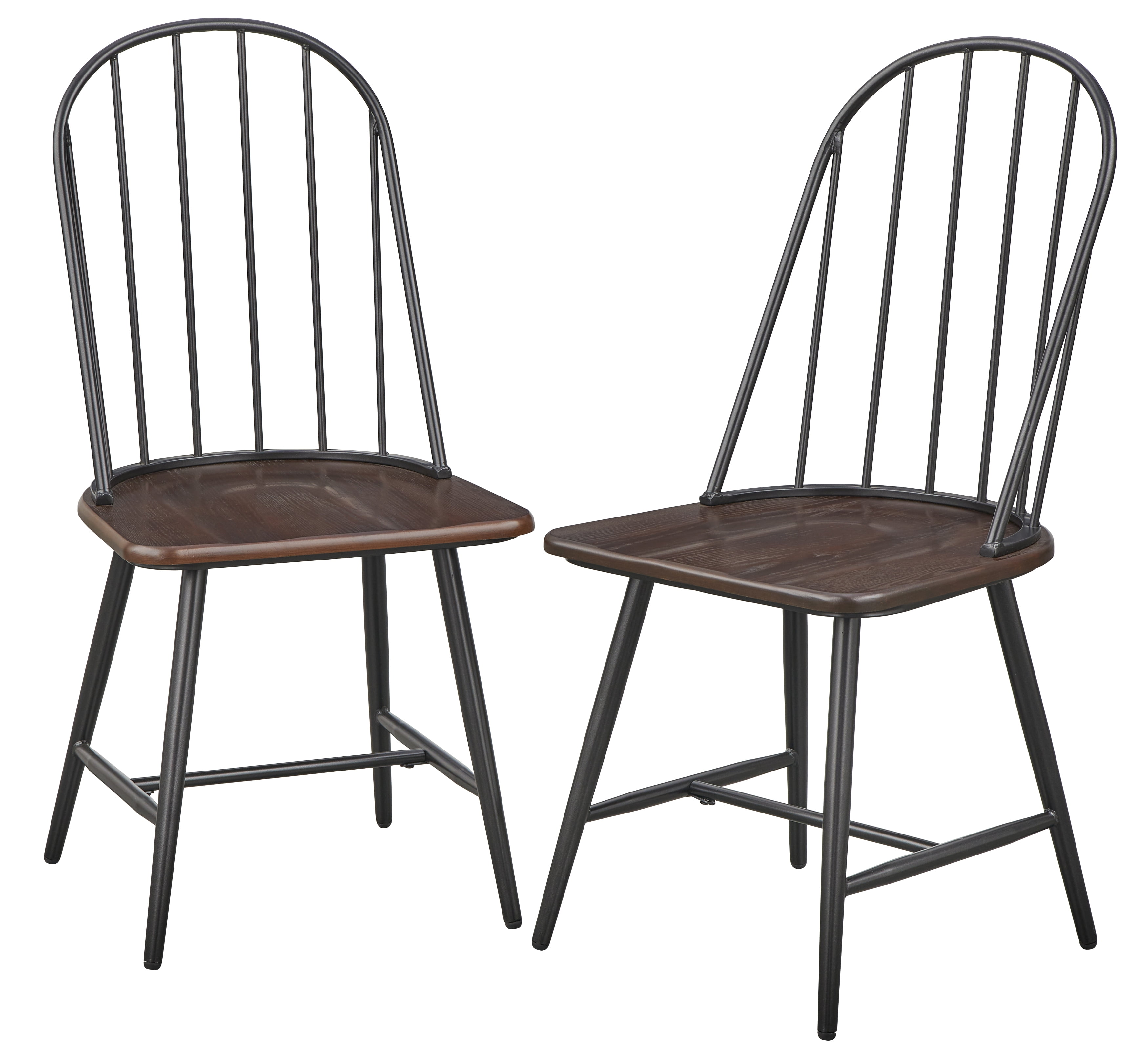 TMS Kitchen Wooden Windsor Back Indoor Black/Espresso Dining Room