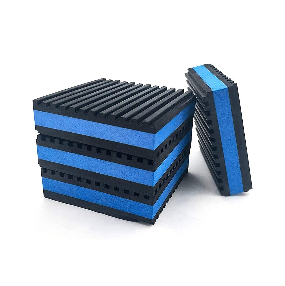 Easyflex Anti Vibration Rubber Pads Blue Eva Foam Inside Vibration Isolation Pad for Chillers, HVAC, Air Compressor, Washer and Dryer, Air Conditioner Units, Pack of 4