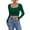 Dark Green, variant on Long Sleeve Crop Tops for Women Ribbed Square Neck Slim Fitted Casual Lady Fashion Top Black XS