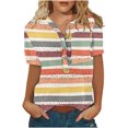 thumbnail image 5 of Mujer Verano Casual Manga Corta Camiseta Botón Cuello Redondo Jersey Blusa Tops OAVQHLG3B Store lin121212, 5 of 5