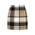 thumbnail image 3 of Women Plaid Mini Skirt High Waist Bodycon A Line Skirts Vintage Tartan Wool Pencil Short Skirt 90s Streetwear, 3 of 4
