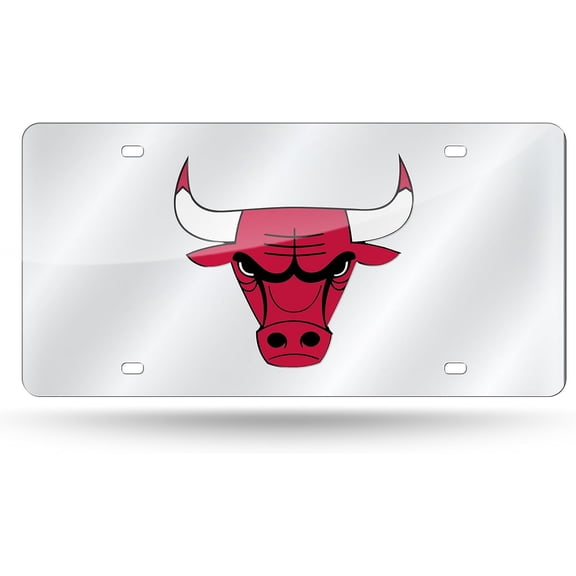 Chicago Basketball Bulls Acrylic License Plate Laser Tag