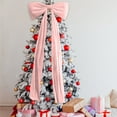 thumbnail image 6 of Giant Velvet Christmas Bow Tree Topper - 6 Ft Oversized Bow in Off-White & Pink for Xmas Tree, Window, Wall and Mantle Decor, 6 of 6