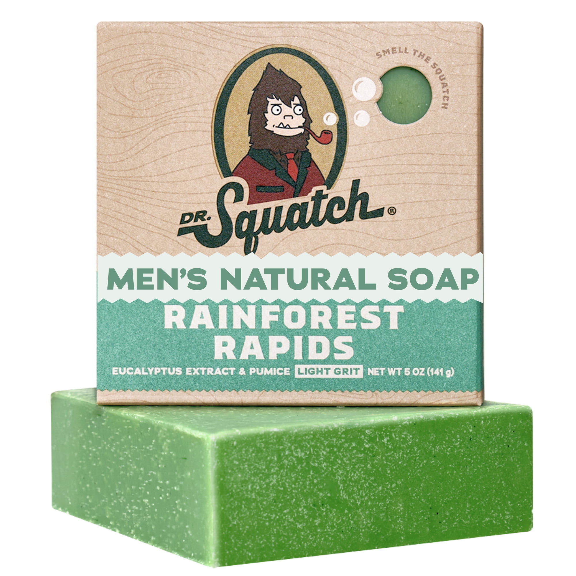 Dr. Squatch Men's Soap, Natural Bar Soap for Men, Rainforest Rapids, 5 oz