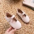 thumbnail image 2 of WAYUTE Girls Sandals Pearl Ribbon Flower Design Hook Loop Flat Bottom Princess Shoes for Children Lightweight Fashion Summer Outdoor, 2 of 7