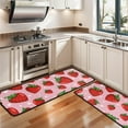 thumbnail image 3 of Kitchen Rugs Sets Of 2,Red Strawberry Plants Fruit Flower Pink Pattern Anti Fatigue Kitchen Mat Rugs Non Slip Washable,Decorative Kitchen Floor Mats for Kitchen,Sink,Laundry,17"x47"+17"x47", 3 of 5
