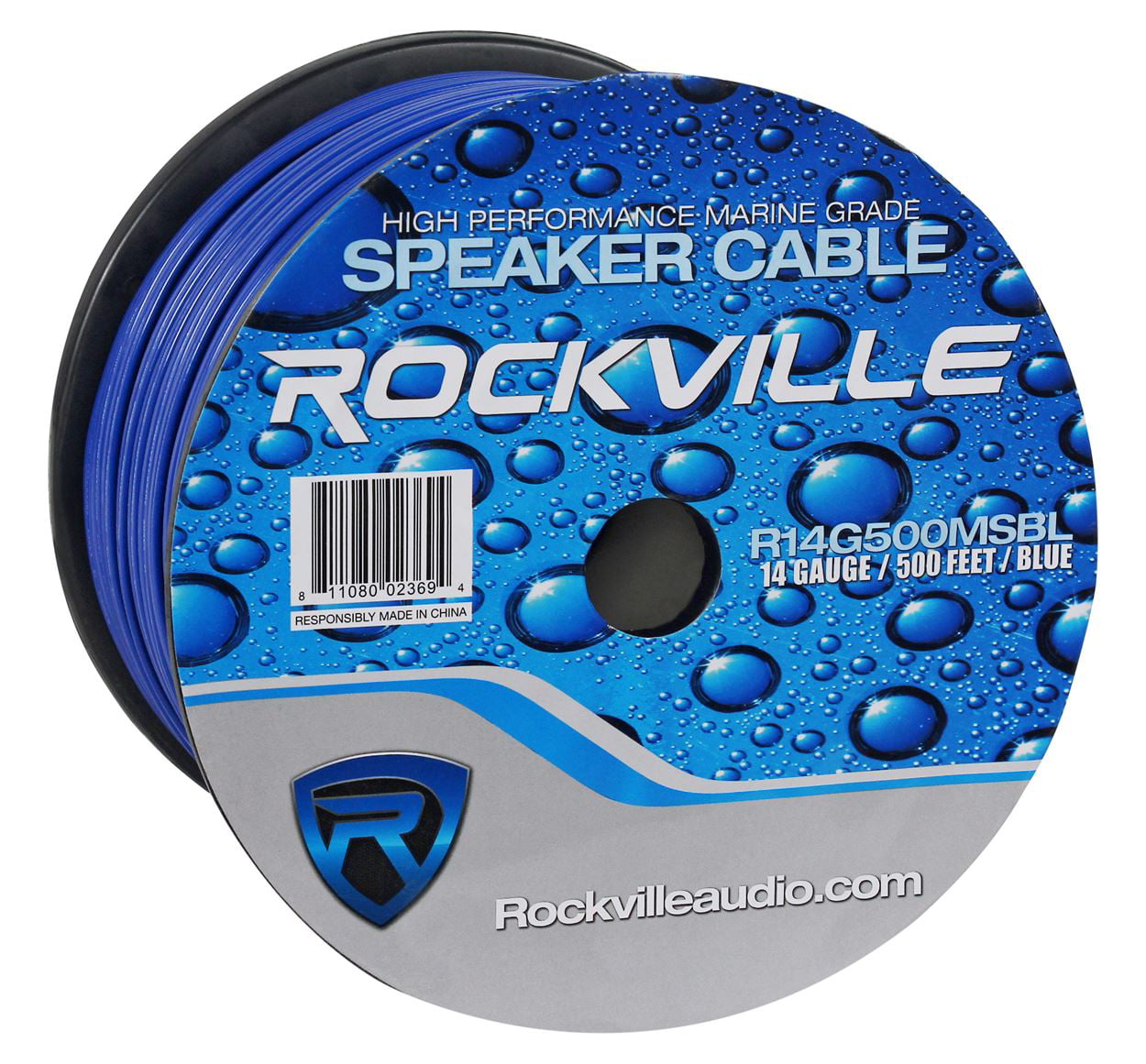 Rockville R14G500MSW 500 Foot Spool Marine Waterproof 14 AWG Speaker Wire White 