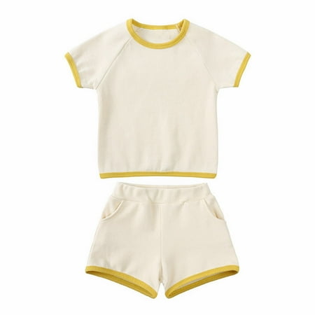 

Generic Personalized 2PCS Boys Clearance Suit Children s Summer Soft Short Sleeved Shorts for Girls Set for Boys Casual Two Piece Set for Children Aged 1 to 5