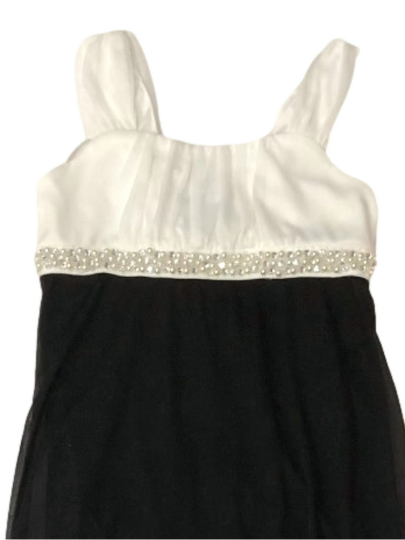 Girls Long Black & White Pearl Dress Semi-Formal Party Gown Size 8 -  Walmart.com
