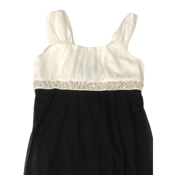 black and white cocktail dress size 14 Unique Vintage Black & Ivory Stripe Swing Dress L/12-14
