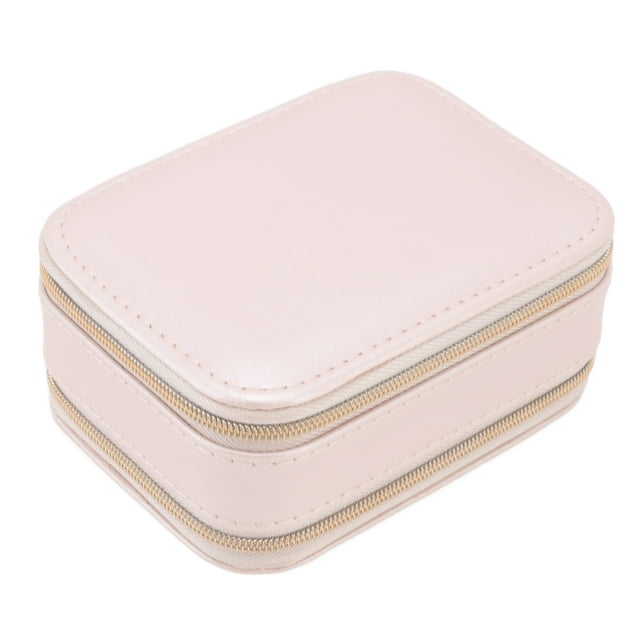 Small Jewelry Case, Convenient Handle Double Layer Compact Portable Jewelry Case Pink For Travel For Home