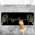 thumbnail image 5 of Sm:)e Spooky Skeleton Spider Bone Day of the Dead Doormat 17x47 Inch, Black, 5 of 7