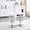 White+Silver, variant on ExtraLco Bar Stools Set of 2, Adjustable Swivel Bar Stools with White Faux Crocodile Leather, Gold Base and Footrest, Counter Height Bar Chairs for Kitchen Island