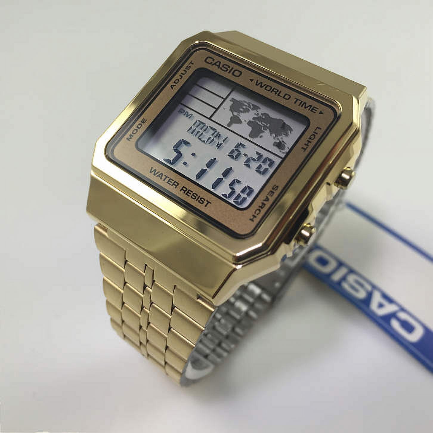 Men s A500WGA 9 Gold Stainless Steel Quartz Dress Watch Walmart