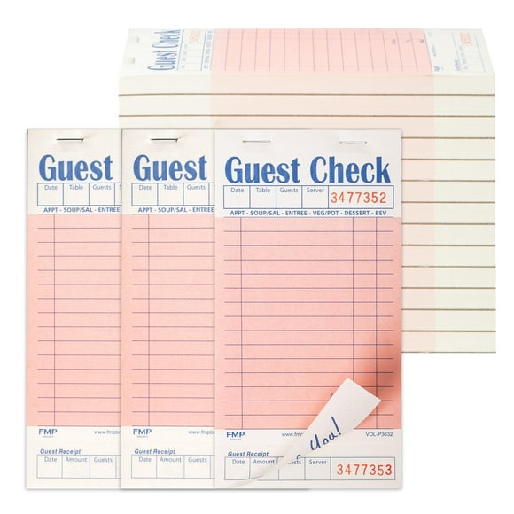 Guest Check Books FMP Brands para servidores, 20 blocs, 1000 hojas