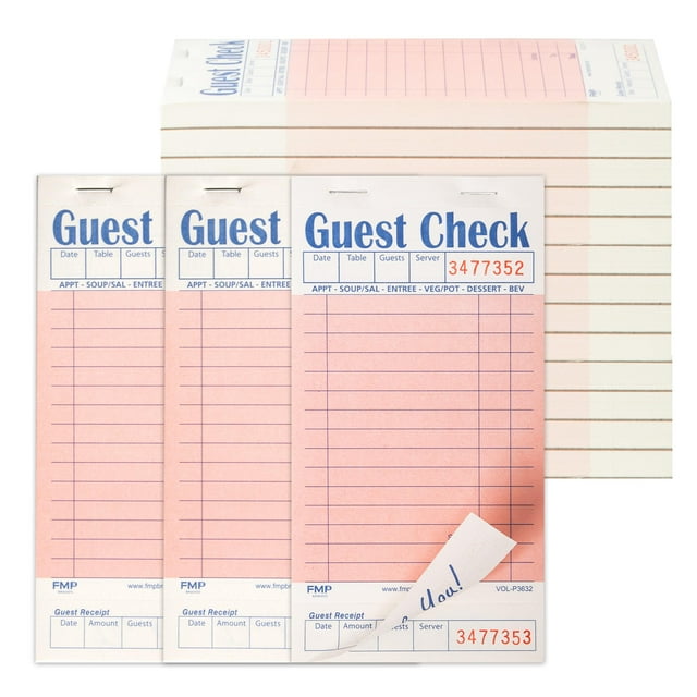 Guest Check Books FMP Brands para servidores, 20 blocs, 1000 hojas