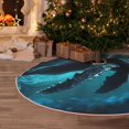 thumbnail image 6 of Daiia Vintage Blue Pattern Whale Drawing Merry Christmas Tree Skirt , Xmas Large Lace-up Tree Skirt, Santa Snowflakes Rustic Home Decorations New Year Party Farmhouse Decor-48", 6 of 7