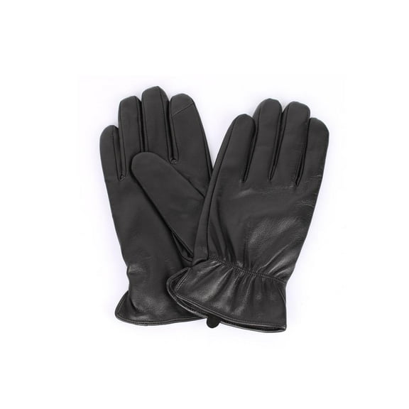 Karla Hanson Men's Deluxe Leather Touch Screen Gloves - Black - S