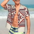 thumbnail image 5 of Lsque Fashion Tatreez pattern Hawaiian Shirt for Men, Unisex Summer Beach Casual Short Sleeve Button Down Shirts-Large, 5 of 9