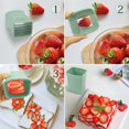 thumbnail image 3 of Cortador de vasos rebanador de fresas de paquete de 2: Cortador de tazas de frutas, rebanador de tazas, picador para fresas, rebanador de plátano y huevo, para hacer fruta rápidamente, 3 of 5