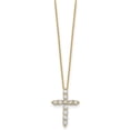 thumbnail image 2 of 14K Yellow Gold Cable Diamond Necklace Chain True Origin 1 1/2 carat Lab Grown VS/SI D E F Cross 18 inch 24.62 mm, 2 of 6