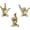 Gold, variant on Set of 3 Hand Gesture Wall Hooks, 4 Inch Gold Hangers for Keys Towels Coats, Unique Rock On Cross Fingers Hang Loose Decor
