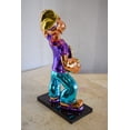 thumbnail image 6 of Nifao Chrome Popeye Cartoon in Purple Shirt on Black Base Resin Statue – Home Decor Sculpture, 9"L x 8"W x 16"H, 6 of 11