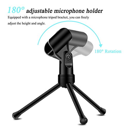 Video Conference USHAWN Condenser Microphone Professional Studio Recording Mic with Tripod Stand for Broadcasting Interview Perfect Fit Your PC YouTube Recording Laptop and Phones Chatting 