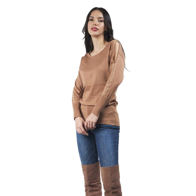Blusa con detalles en las mangas Roman Fashion / Juvenil, 2306 (Cafe) cafe EG