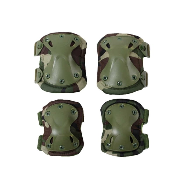 Eigraketly Rodillera para acampar al aire libre, rodillera con correas ajustables, coderas antideslizantes, rodillera protectora, equipo de seguridad para camuflaje oscuro Eigraketly OD027064-07