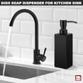 thumbnail image 5 of Black Soap Dispenser Bathroom, Glass Hand Soap Dispenser with Stainless  Pump, 12 fl oz/350ml Refillable Dish Dispensers for Kitchen, Modern Liquid  Bottles for Bathroom Countertop, 5 of 7