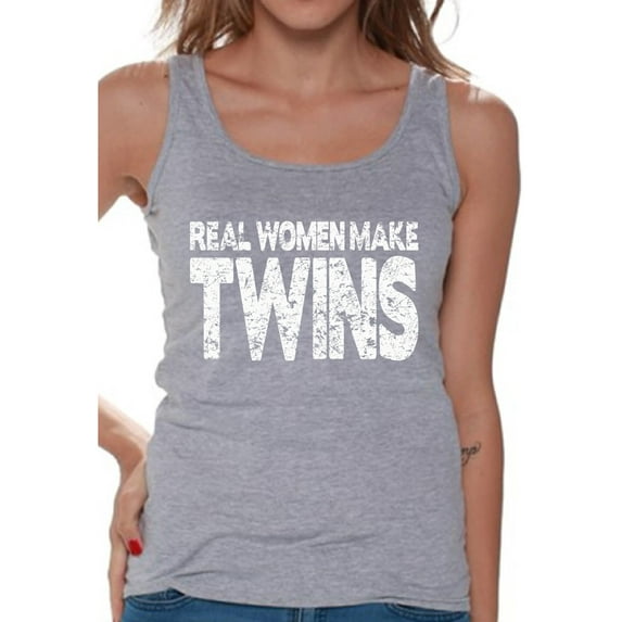 Awkward Styles Women's Real Women Make Twins Graphic Tank Tops Mother`s Hilarious