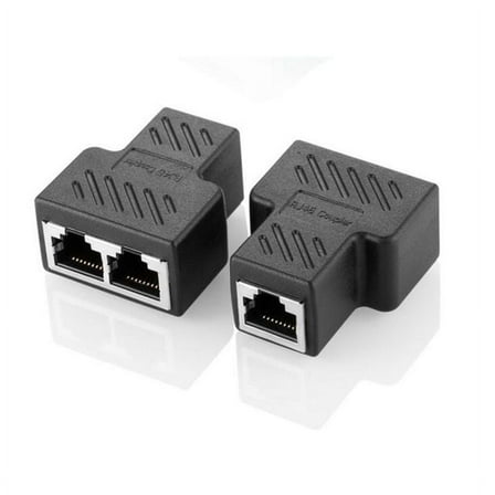 Shielded CAT5E RJ45 network three-way head network cable extension one point two adapter tap，2pcs