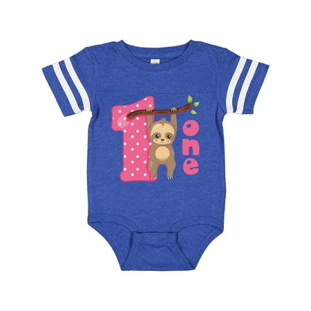 

Inktastic Pink Sloth 1st Birthday Gift Baby Girl Bodysuit