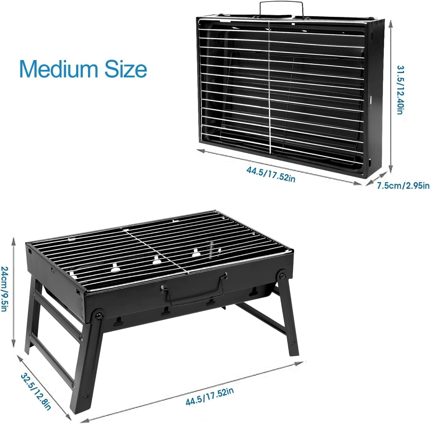 Charcoal BBQ Grill,Charcoal Smoker Grill With Stainless Steel Grill Grate,14 Inch Portable Yakitori Grill,BBQ Grill for Outdoor Camping Picnic Patio Backyard Cooking