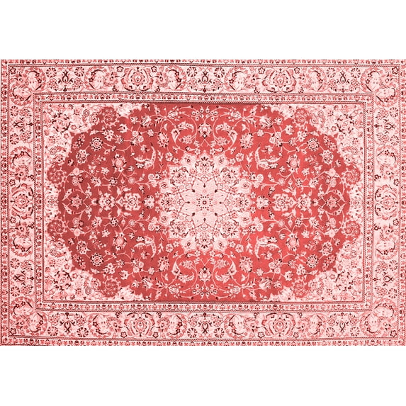 Ahgly Company Indoor Rectangle Medallion Red Traditional Area Rugs, 5' x 8'