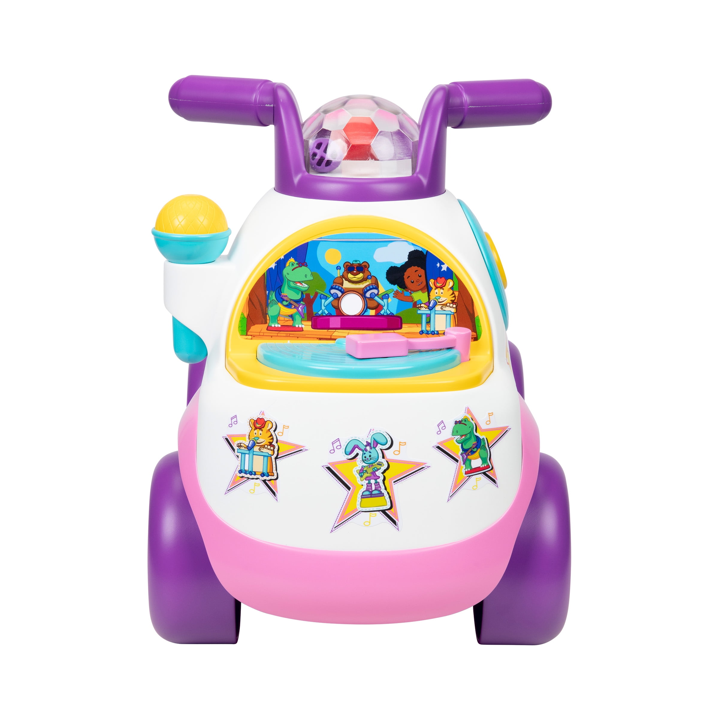 Little People Fisher-Price Movin’ n Groovin Pink Ride-On with Lights and Sounds - 1