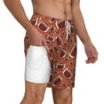 thumbnail image 2 of Sigee American Football1 Print Mens Swim Trunks with Compression Liner Quick Dry Swim Stretch Beach Shorts with Pockets,S-3XL, 2 of 7