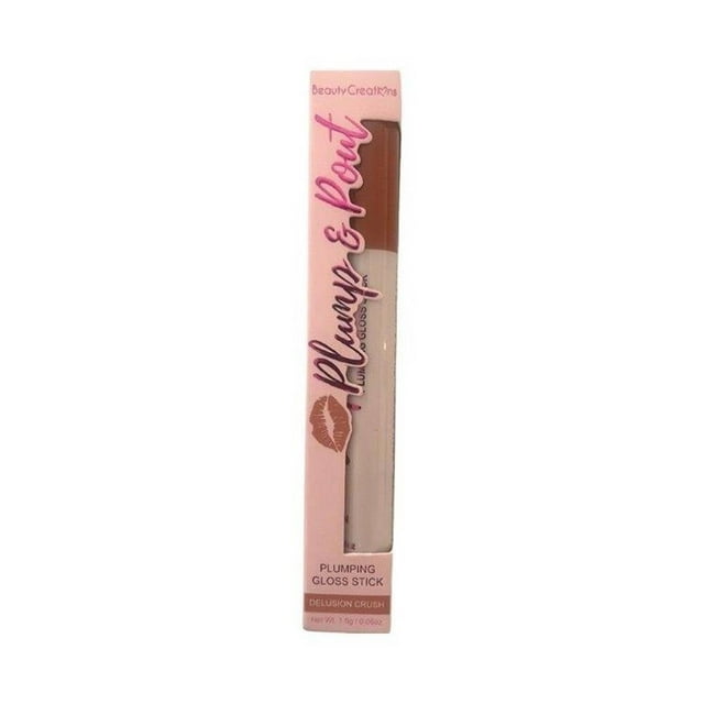 Brillo labial en barra Beauty Creations Plump & pout stick delusion crush larga duración de 1.8gr