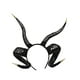 thumbnail image 1 of Diadema de cuerno de oveja, tocado de cuerno de diablo, diadema gótica, accesorio para el cabello para rol Negro, 1 of 8