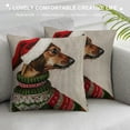thumbnail image 3 of Qinduosi Merry Christmas Throw Pillow Cover Cute Dog Linen Pillowcase Home Decor Nice Gift Indoor Pillowcase Size White, 3 of 5