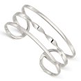 thumbnail image 1 of Diamond2Deal 925 Sterling Silver Twisted Center Cuff Bangle for Women, 1 of 5