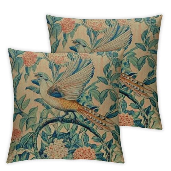 Acheng A Pheasant in A Forest Large Square Throw Pillow Cover Decorative Boho Cushion Case for European  Cushion for Living Room 12x12in