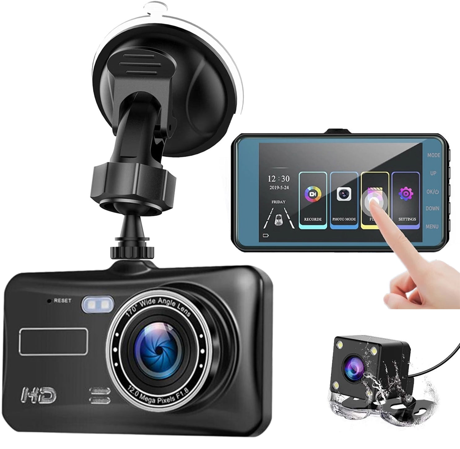 Mini FHD 1080P Dashcam & Auto Recorder Parking Monitor Dash Camera with Night Vision Seamless Video Loop Recording & Motion Detection DGO Dashcams for Cars G-Sensor 