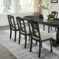 thumbnail image 3 of 7-Piece Extendable Dining Table Set, 76"-94" Long Expandable Curved Dining Table with Removable Leaf and 6 Upholstered Chairs for Kitchen Room, Dark Oak, 3 of 7