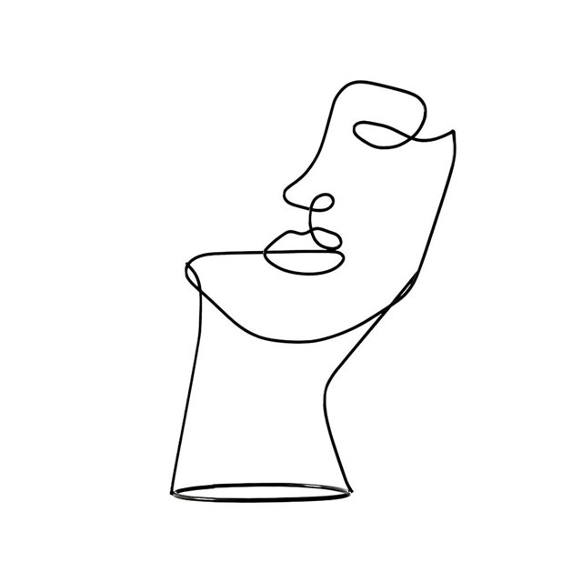 Advancent Adorno de cara abstracto de hierro forjado decoración de cara simple moda moderno abstracto personaje arte ornamento negro cara arte Decoración del hogar Advancent HA015028-00