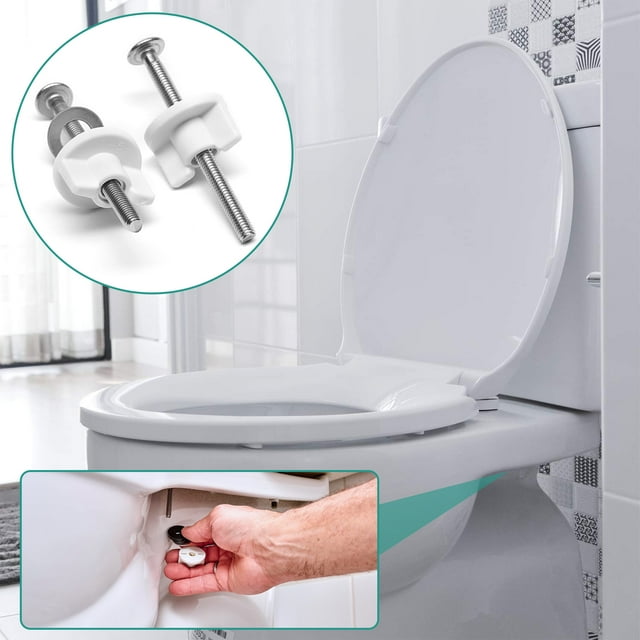 Toystoory Juego de montaje de asiento de inodoro fácil de instalar, fijaciones únicas para cubierta de asiento de inodoro de baño moderno Accesorios de baño