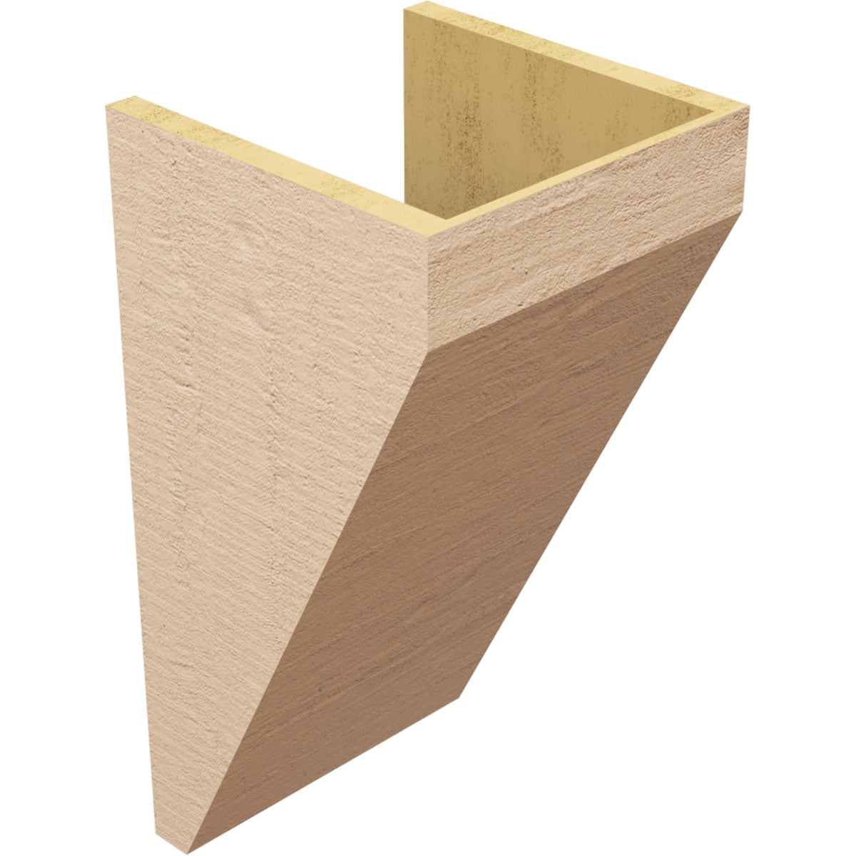 12"W x 12"D x 24"H Wide Concord Rough Cedar Woodgrain TimberThane Corbel, Primed Tan